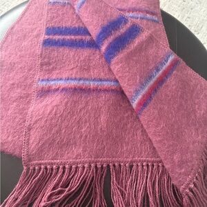 Elegant Alpaca Pink and Blue Women's Scarf